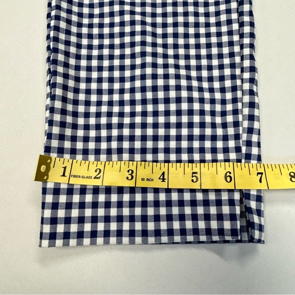 Halogen Cropped Ankle Pants Sz 10 Blue Check Gingham Picnic Euro Summer Classic - Picture 10 of 11
